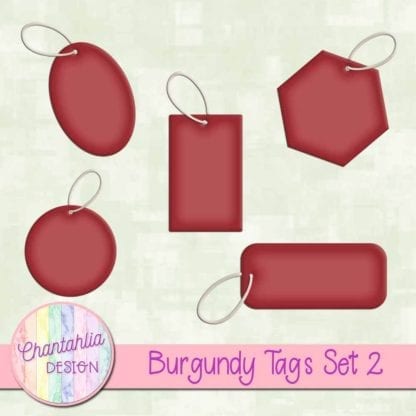 burgundy tags