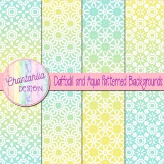 free daffodil and aqua patterned digital paper backgrounds