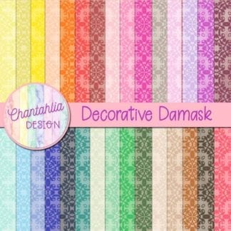 decorative damask digital papers