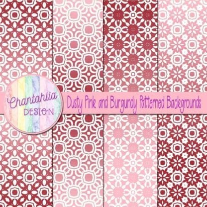 free pink and burgundy patterned digital paper backgrounds
