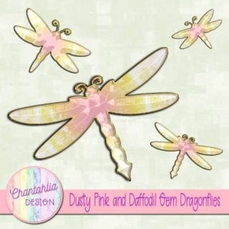 dusty pink and daffodil gem dragonflie