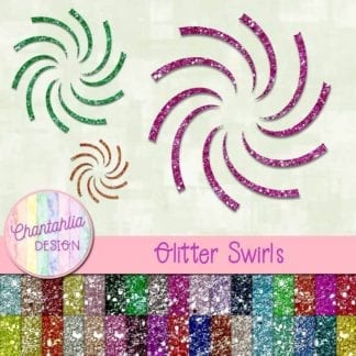 free glitter swirls design elements