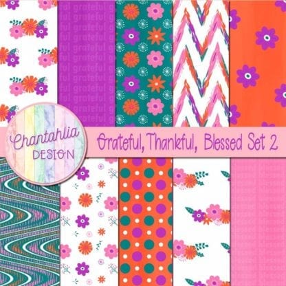 grateful thankful blessed digital papers