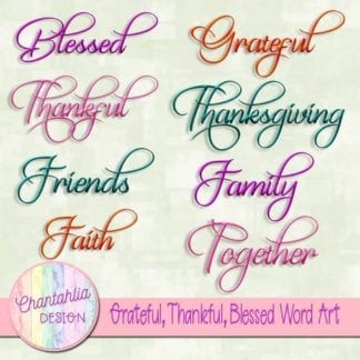 grateful thankful blessed word art