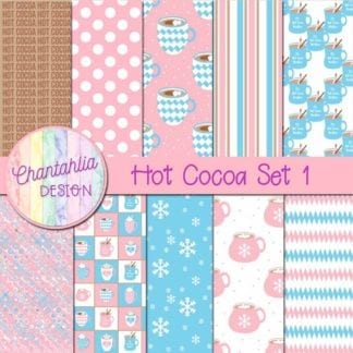 digital papers with hot cocoa designs