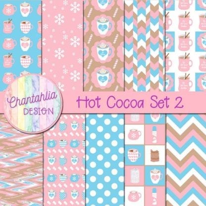 digital papers with hot cocoa designs