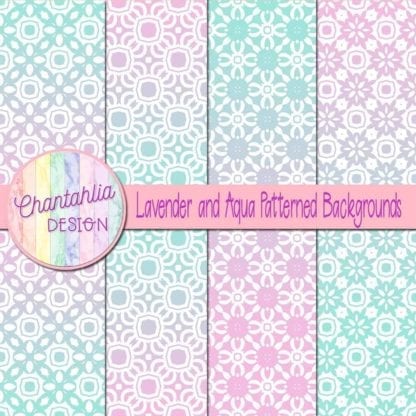 free lavender and aqua patterned digital paper backgrounds