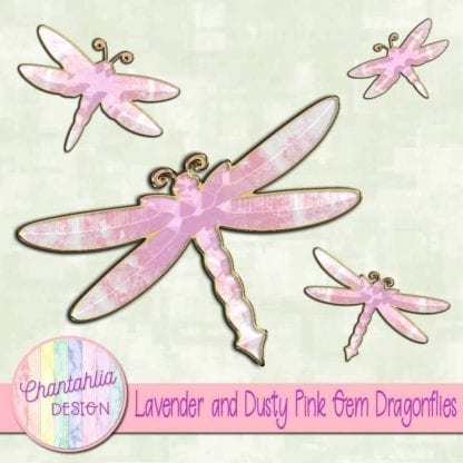 lavender and dusty pink gem dragonflies