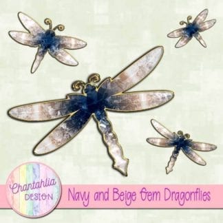 navy and beige gem dragonflies