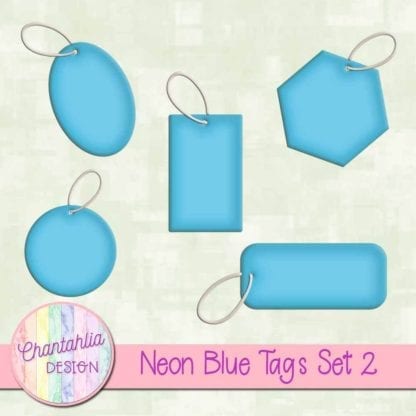 neon blue tags