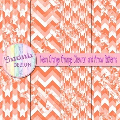 neon orange grunge chevron and arrow patterns