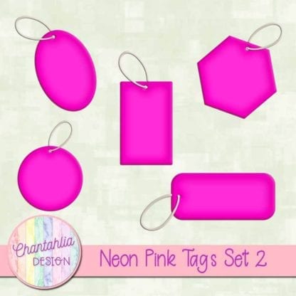 neon pink tags