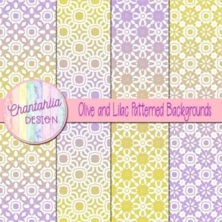 free olive and lilac patterned digital paper backgrounds