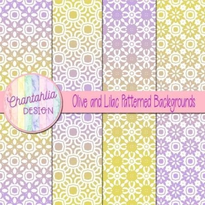 free olive and lilac patterned digital paper backgrounds