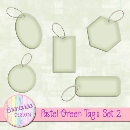 pastel green tags