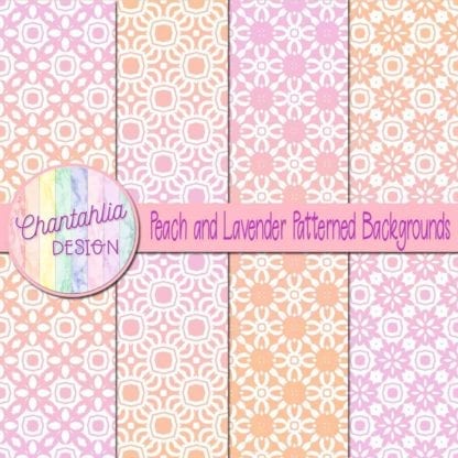 free peach and lavender patterned digital paper backgrounds