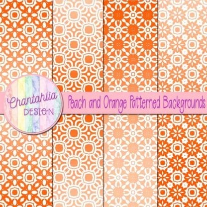 free peach and orange patterned digital paper backgrounds