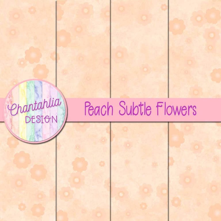 Free Peach Subtle Flowers Digital Papers