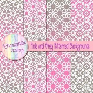 free pink and grey patterned digital paper backgrounds