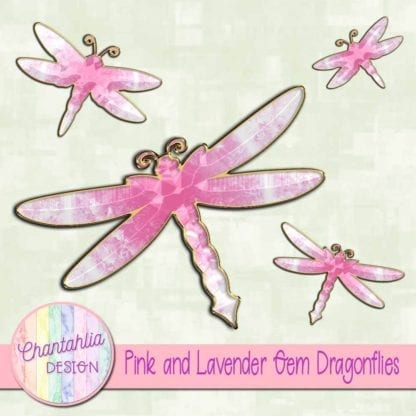 pink and lavender gem dragonflies