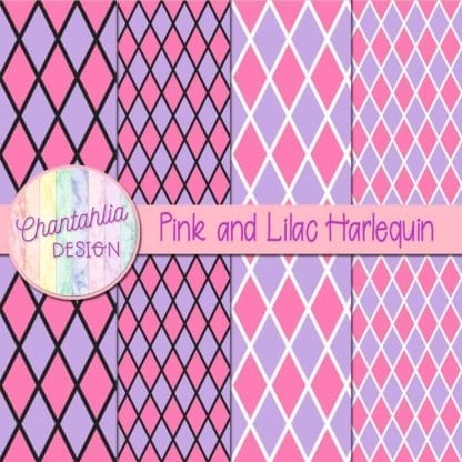 free pink and lilac harlequin digital papers