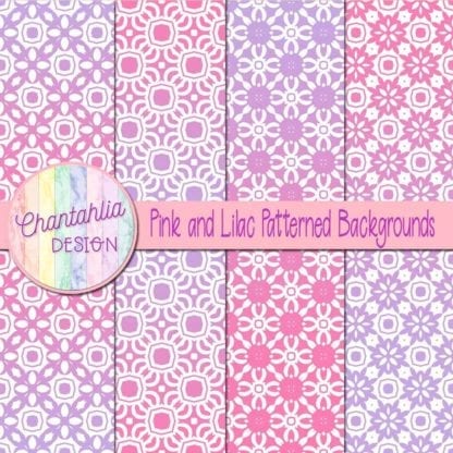 free pink and lilac patterned digital paper backgrounds
