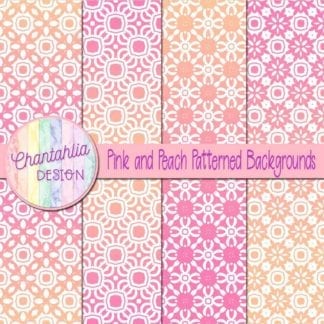 free pink and peach patterned digital paper backgrounds
