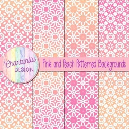 free pink and peach patterned digital paper backgrounds