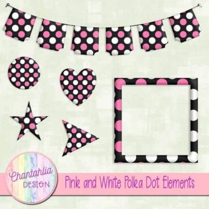 pink and white polka dot elements
