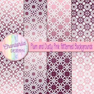 free plum and dusty pink patterned digital paper backgrounds