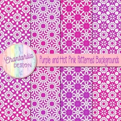 free purple and hot pink patterned digital paper backgrounds