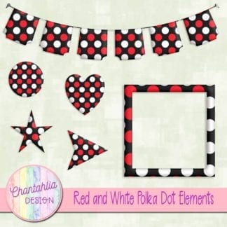 red and white polka dot elements