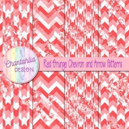 red grunge chevron and arrow patterns