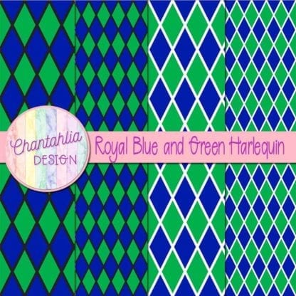 free blue and green harlequin digital papers