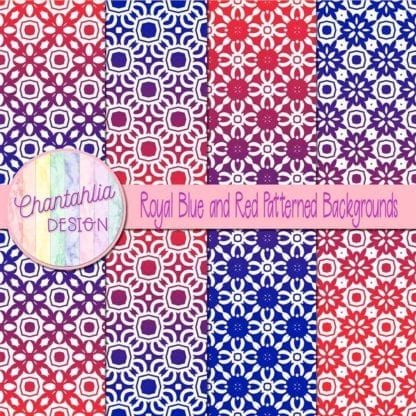 free blue and red patterned digital paper backgrounds