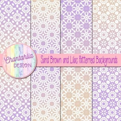 free sand brown and lilac patterned digital paper backgrounds