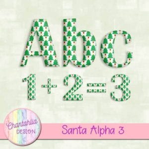 Santa Alpha Pattern Free Christmas Tree Alpha