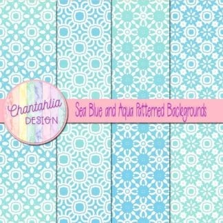 free sea blue and aqua patterned digital paper backgrounds