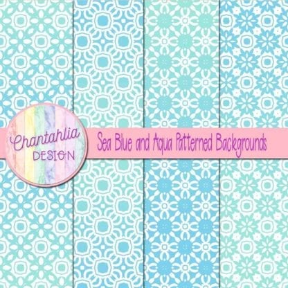 free sea blue and aqua patterned digital paper backgrounds