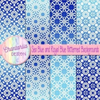 free sea and royal blue patterned digital paper backgrounds