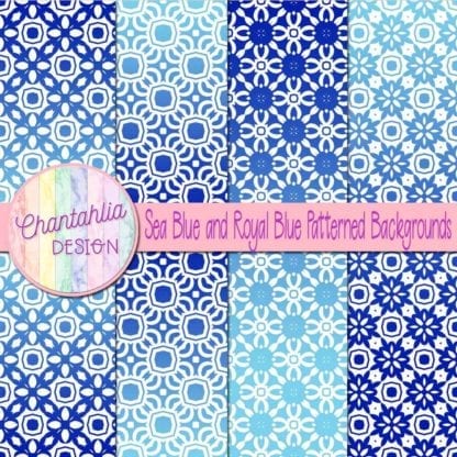 free sea and royal blue patterned digital paper backgrounds