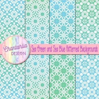 free green and blue patterned digital paper backgrounds