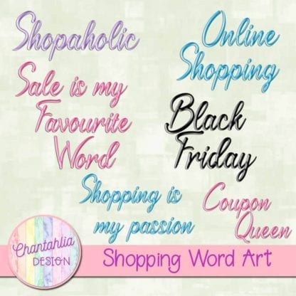 shopping word art
