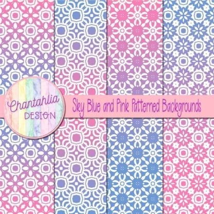 free blue and pink patterned digital paper backgrounds