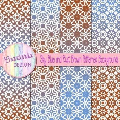free blue and brown patterned digital paper backgrounds