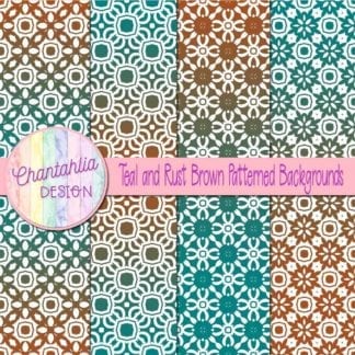free teal and brown patterned digital paper backgrounds
