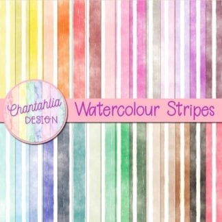 free digital papers with watercolour stripes