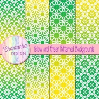 free yellow and green patterned digital paper backgrounds