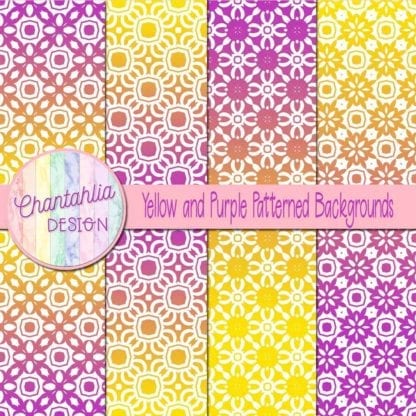 free yellow and purple patterned digital paper backgrounds