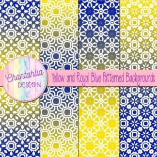 free yellow and blue patterned digital paper backgrounds